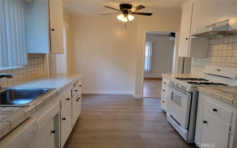 Kitchen looking toward door