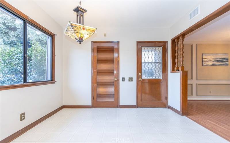 Breakfast Nook with Large Pantry and Access to Driveway