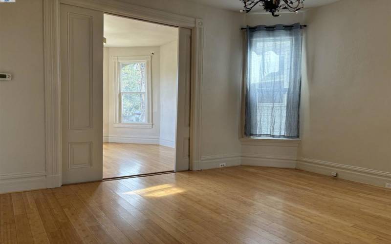 Front room flows seamlessly into living area, providing multiple opportunities for live/work spaces.