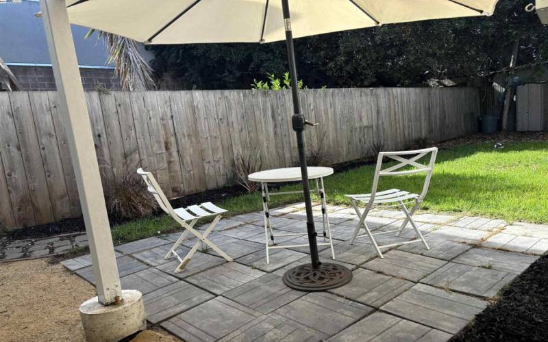 Spacious patio area for your back yard barbecues -- or simply relaxing.