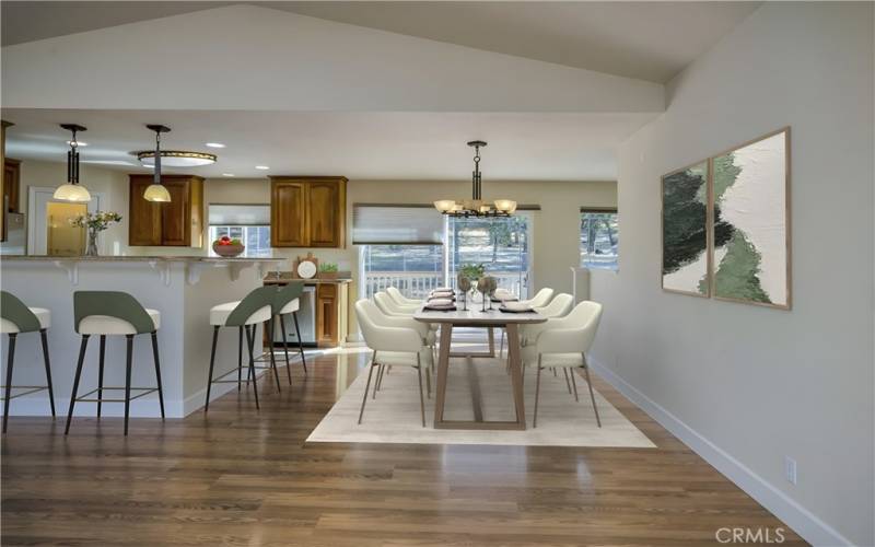 Dining room & breakfast bar virtually staged