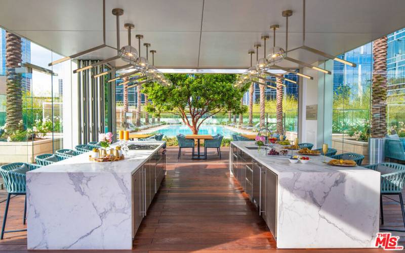 Glass Enclosed Outdoor Kitchen