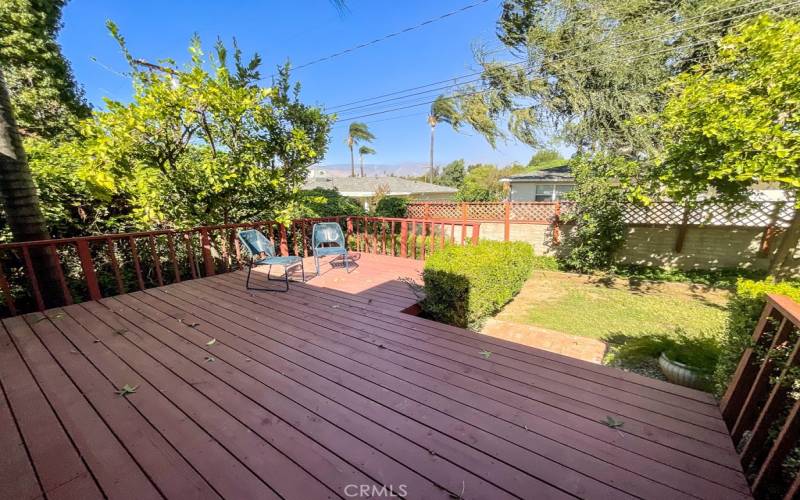 Deck is located off kitchen.