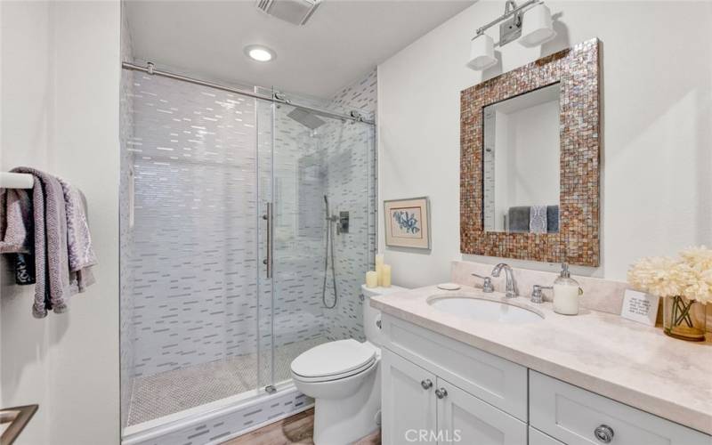 Renovated bathroom on the second level.