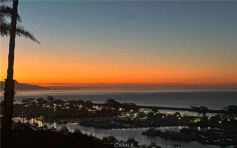 Sunrise over Dana Point Harbor.