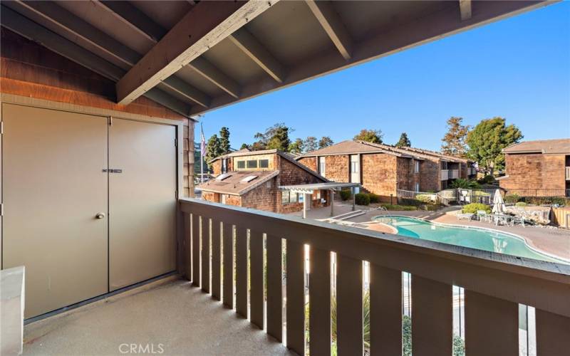 Balcony with Pool View