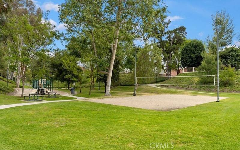 HOA sand volleyball playground.