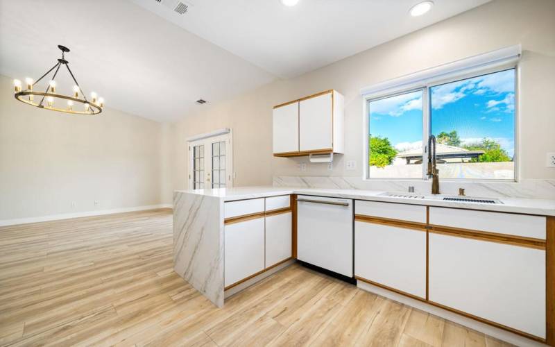 kitchen facing towards dining room