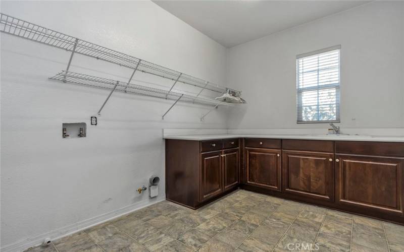 Spacious laundry room with lots of storage