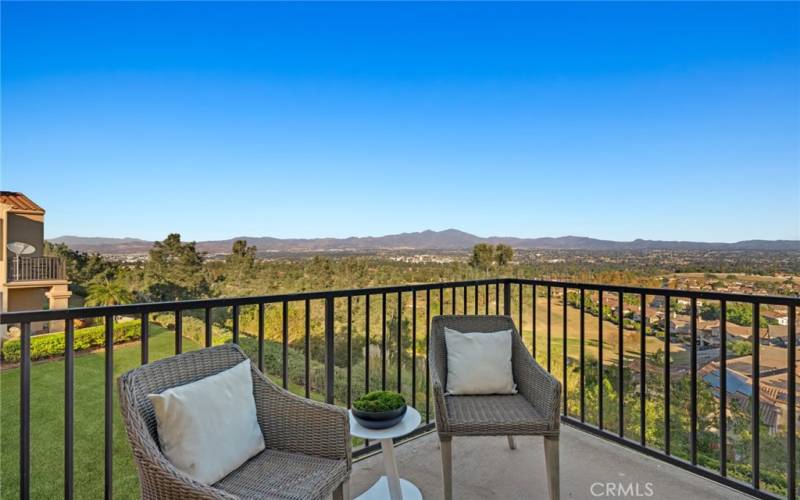 Breathtaking views out on the large balcony