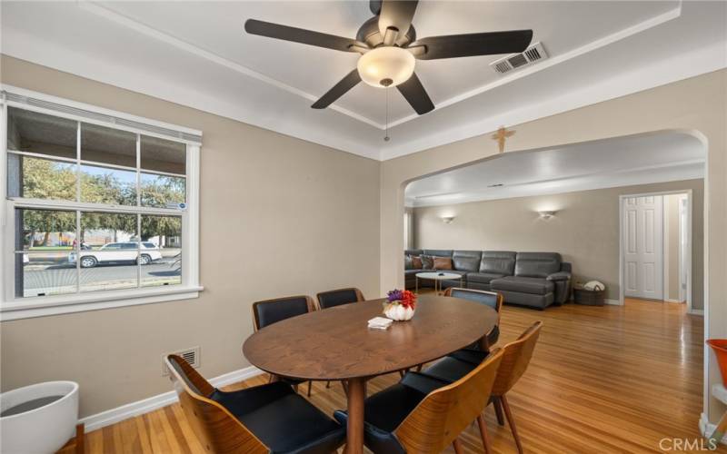 Dining room with view to your generous sized living room.