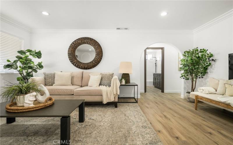 Sprawling Family Room, Spanish Archways