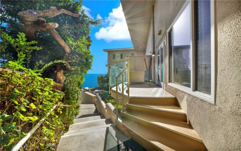 Entrance stairs with ocean views