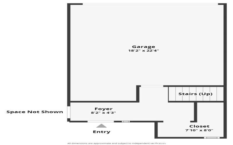 1st Floor Entry, Garage, and (extra ADA bath in model, not shown here