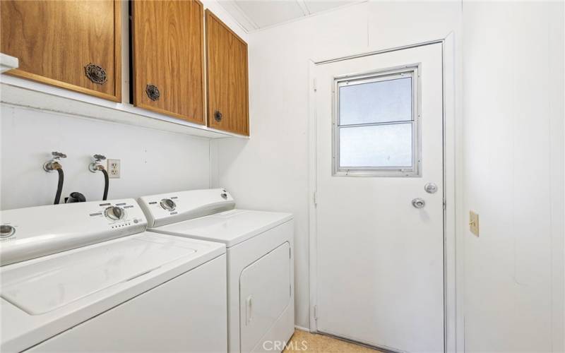 Individual Laundry Room with Exit/Entrance to Covered Carport