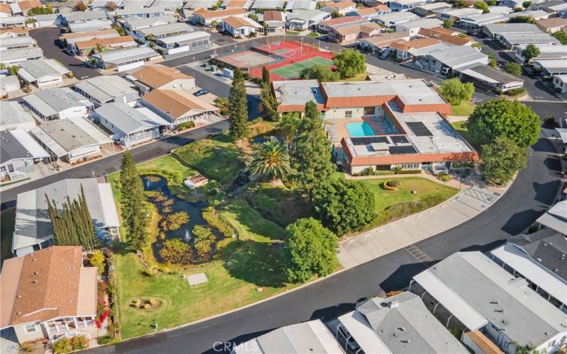 Aerial view of recreational center