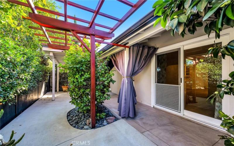 Private courtyard in the front of the house