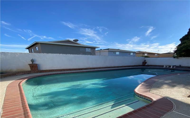 Pool view facing back yard