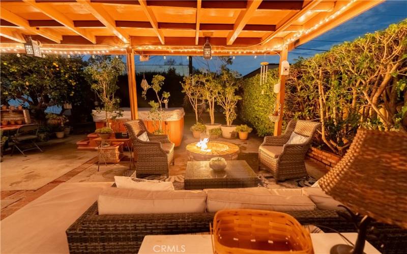 Patio area with firepit