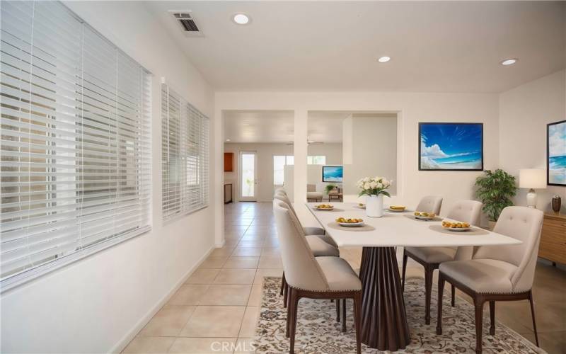 Virtually staged - formal dining area