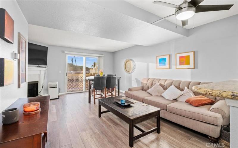 living room with balcony