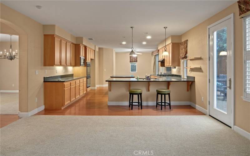 Family room and kitchen