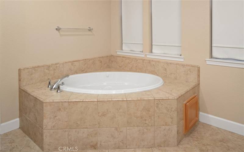 Primary upstairs bathroom soaking tub