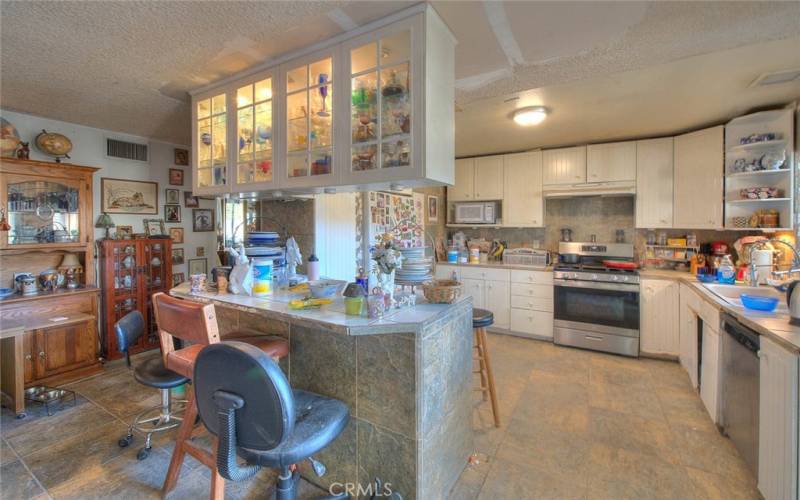 Kitchen with bar seating