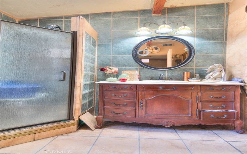 Primary bathroom with a walk-in shower