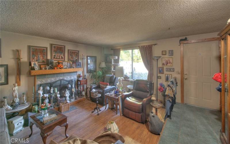 Foyer and step-down living room