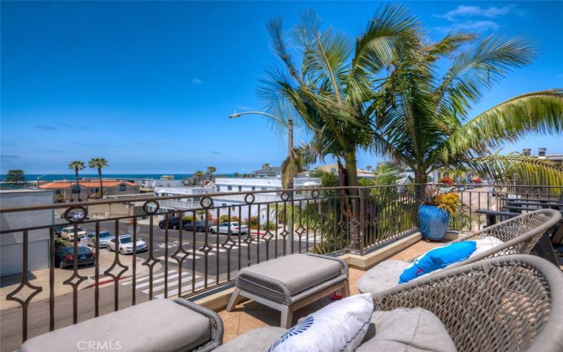 Patio from living room with ocean view