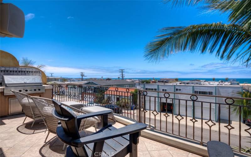 Patio from living room with ocean view