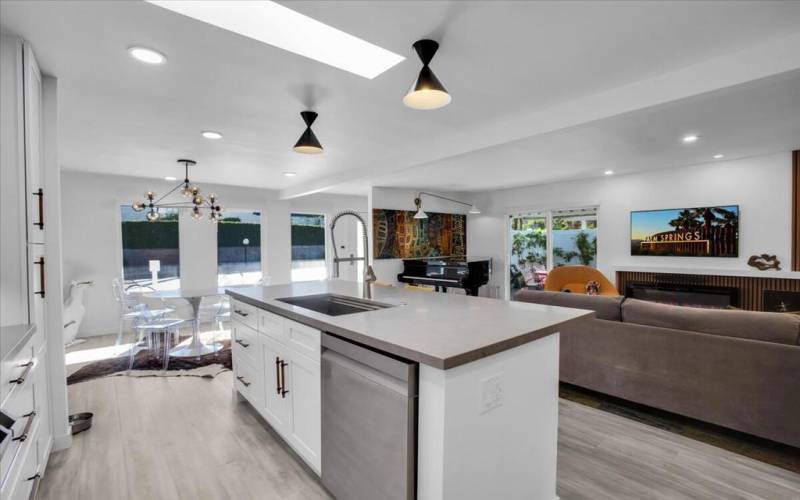 Sky light and windows in Dining