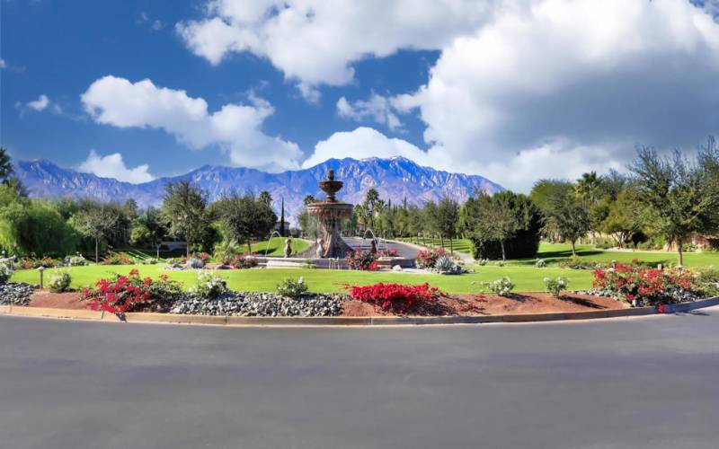 Fountain with Mountains