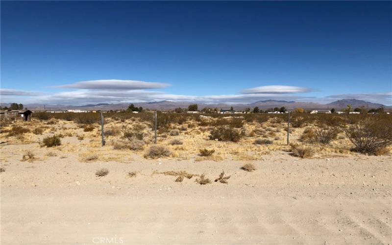 View looking north from the front of your parcel facing Mojave.