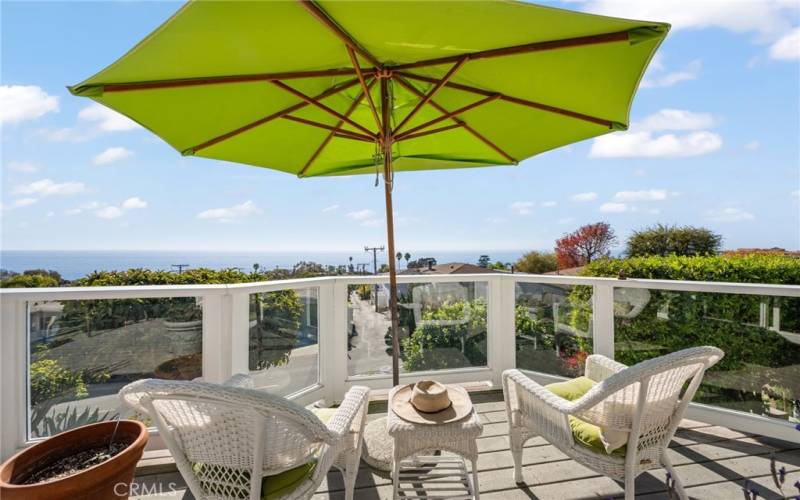 Backyard deck with views