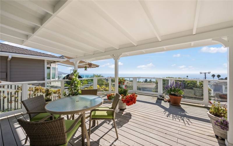 Backyard deck with views