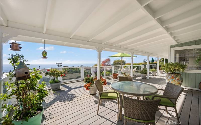 Backyard deck with views