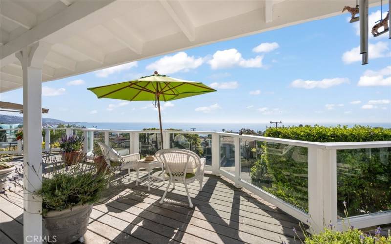 Backyard deck with views