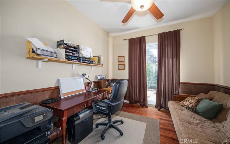 Office with French Doors that go to rear yard.