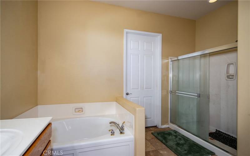 Primary Bathroom. Separate Tub and Shower.