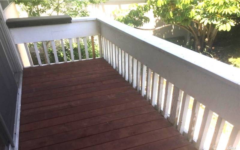 Private deck off living room