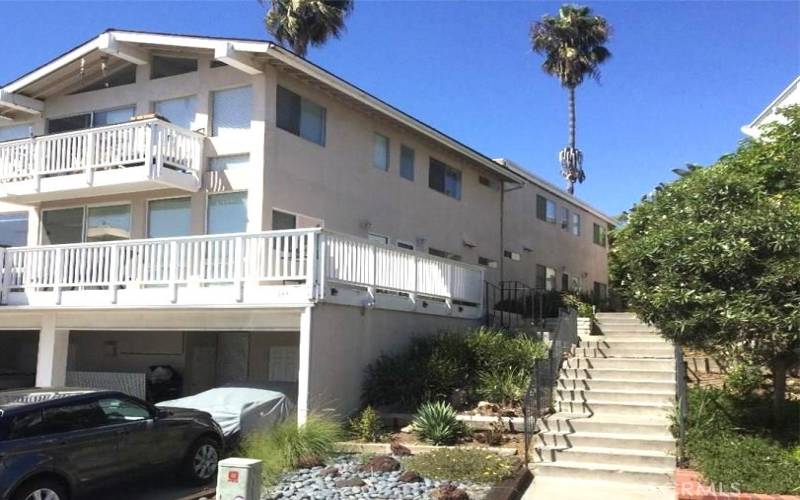 Steps leading to  back upper end unit