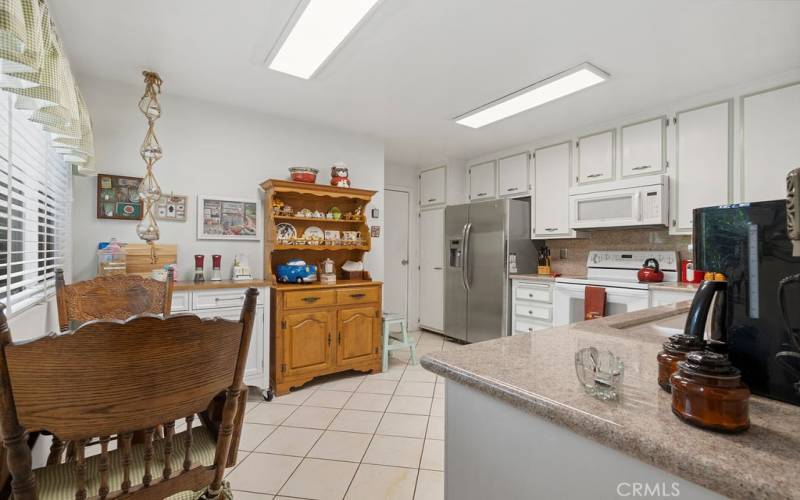 Kitchen view to garage door