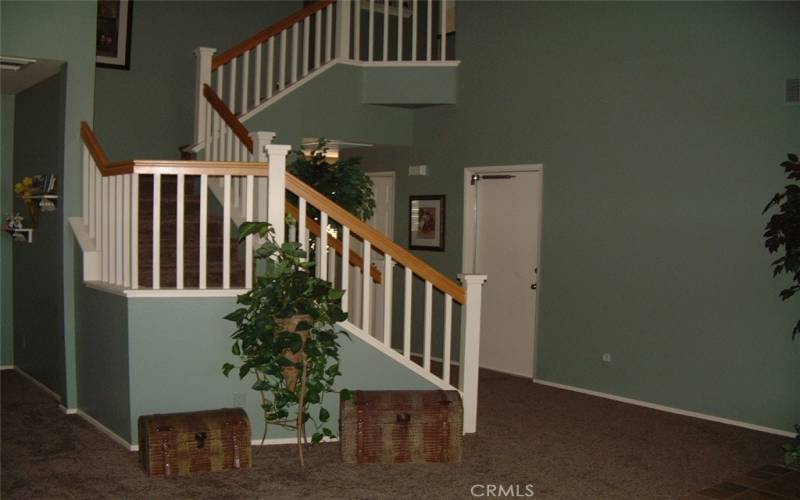 stair case and soft painted walls