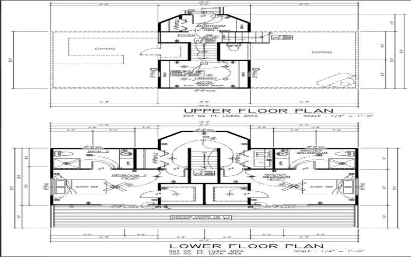 Upper and lower floor plans