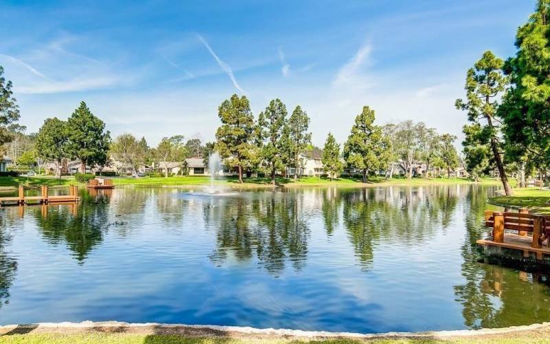 Deep blue 1.3 acre lake