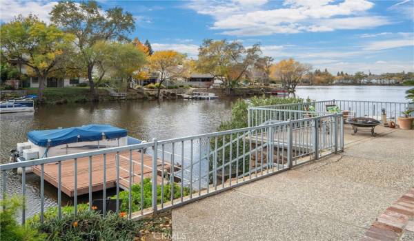 Boat dock and view of lake