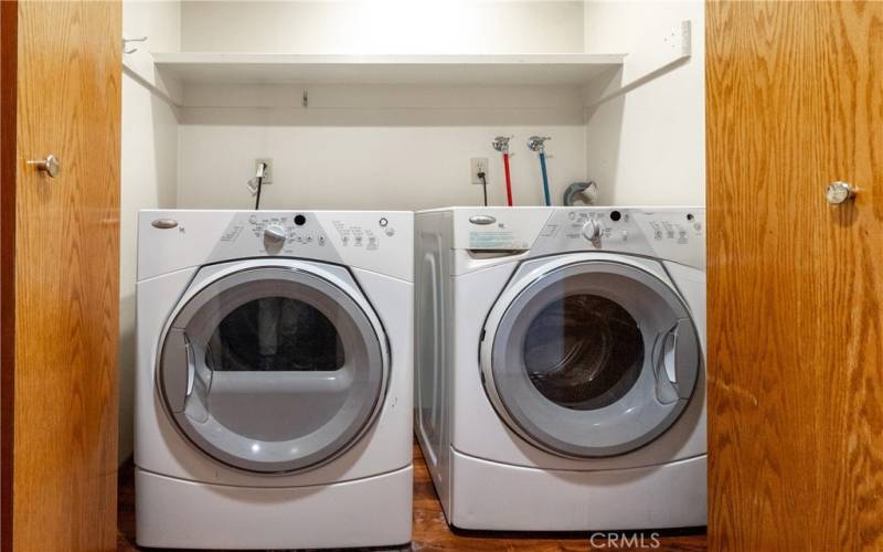 There is indoor laundry space conveniently located near the primary bedroom and kitchen. Bonus, washer/dryer are included!