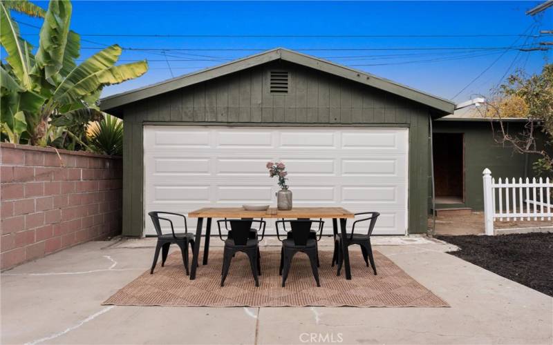 Driveway and garage